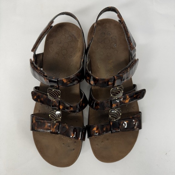 Vionic 44 Amber Tortoise Print Slingback Strappy Sandals Women's Size 9 TVW1275 - Picture 3 of 12